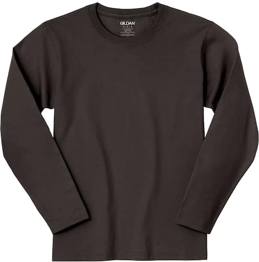 12 Pack: Gildan® Long Sleeve Crew Neck Adult T-Shirt in Black | Large | Michaels®